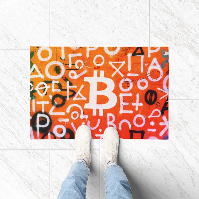 Tapete "Bitcoin Graffiti" (Estilo #7) Arte de Rua (Interior)