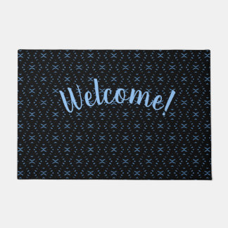Tapete Black & Blue Tribal Boho Personalized Doormat