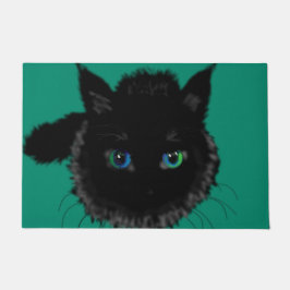 Tapete Black Cat Funny Doormat - Bem-vindo