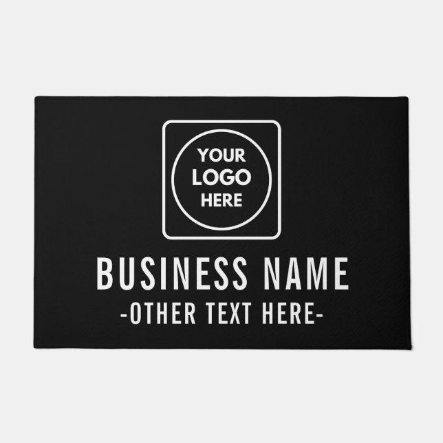 Tapete Black Gray Logo Business Company doormat (Frente)