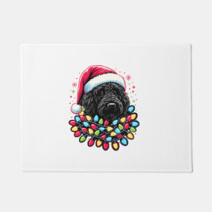 Tapete Black Labradoodle Árvore de Natal Xmas Luz Doodal