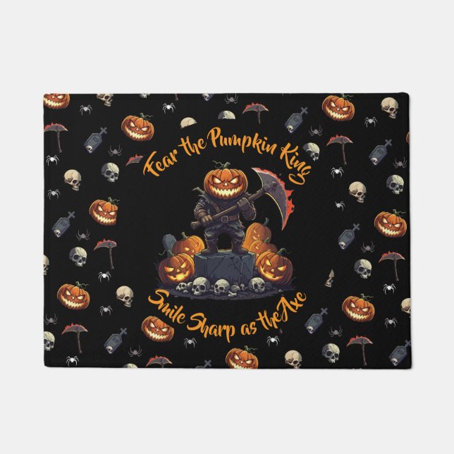 Tapete 🖤 Black Pumpkin King Halloween Doormat 🎃 (Frente)