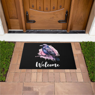 Tapete Black Raven em um Branch Illustration Welcome
