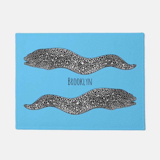 Tapete Black spotted moray eel cartoon illustration  (Frente)