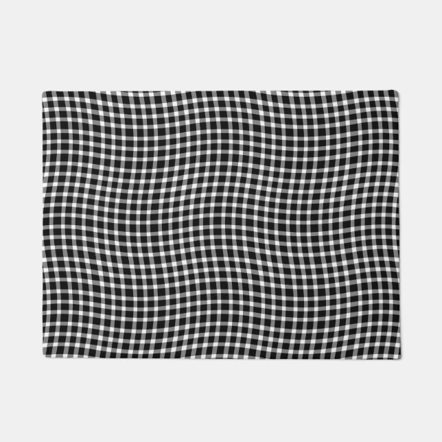 Tapete Black White Plaid Checker Seamless Pattern (Frente)