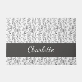 Tapete Black White Toile Floral Custom Name