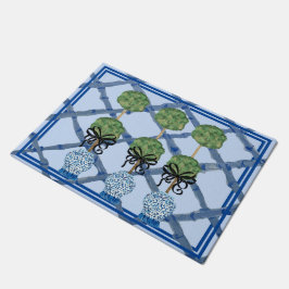 Tapete Blue Bamboo Chinoiserie Ginger Jar Doormat Rug