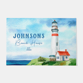 Tapete Blue Beach Coastal Ocean Lighthouse Bem-vindo