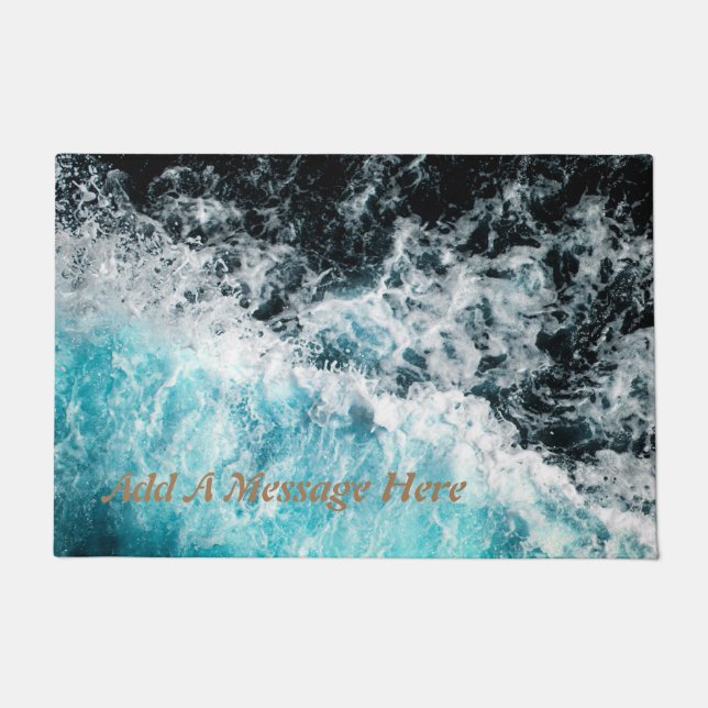 Tapete Blue Black Ocean Waves Havaii - Canvas personalizá (Frente)