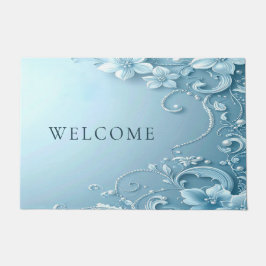 Tapete Blue Decorative Floral Doormat