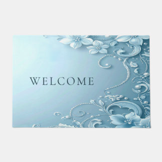 Tapete Blue Decorative Floral Doormat