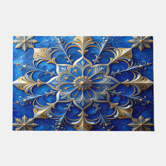 Tapete Blue Decorative Holiday Doormat (Frente)