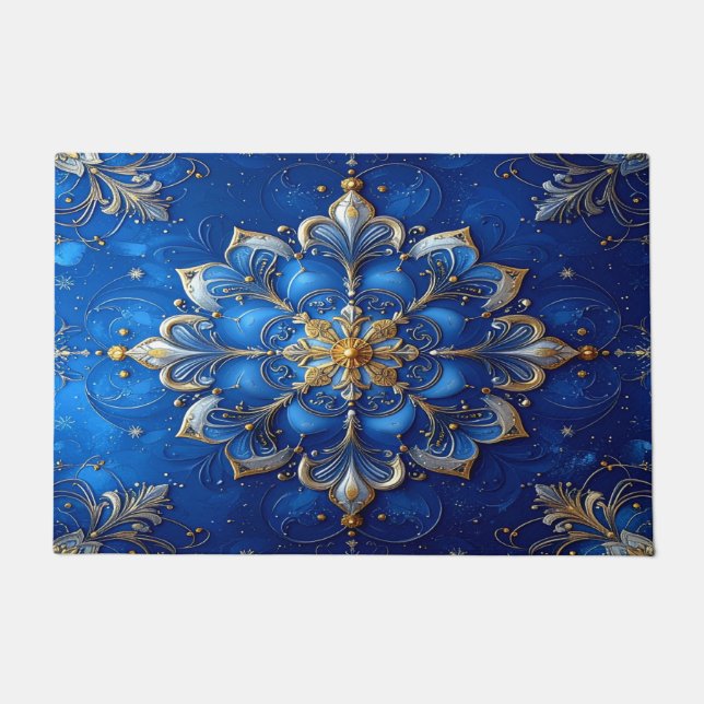 Tapete Blue Decorative Holiday Doormat (Frente)