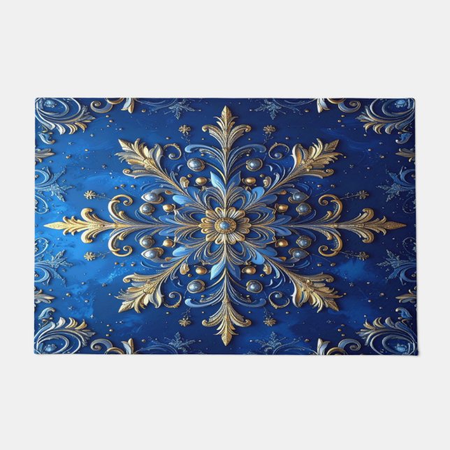Tapete Blue Decorative Holiday Doormat (Frente)