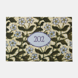 Tapete Blue Flower Mosaic botânico - adicionar número