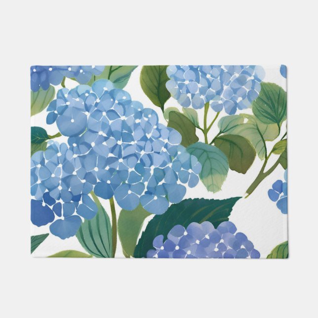 Tapete Blue Hydrangea Watercolor Floral Coastal (Frente)