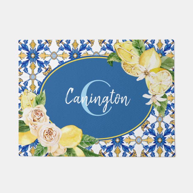 Tapete Blue Lemon Mediterron Monogramas Novo Home Do (Frente)