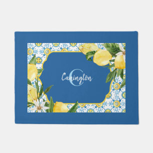 Tapete Blue Mediterranean Lemon Name New Home Doormat