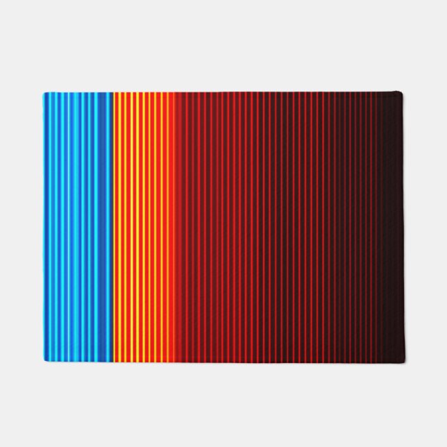 Tapete Blue Orange Yellow Black Stripes (Frente)