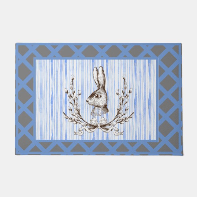 Tapete Blue Rabbit Bunny Cotton - Porta Francesa (Frente)