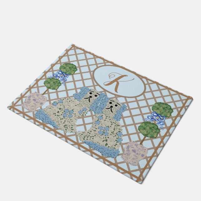 Tapete Blue Staffordshire Dogs Ginger Jar Jars Topiary (Inclinado)