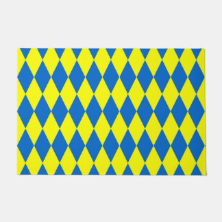 Tapete Blue Yellow Harlequin Checkered Design