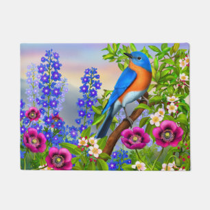 Tapete Bluebird oriental na porta do jardim