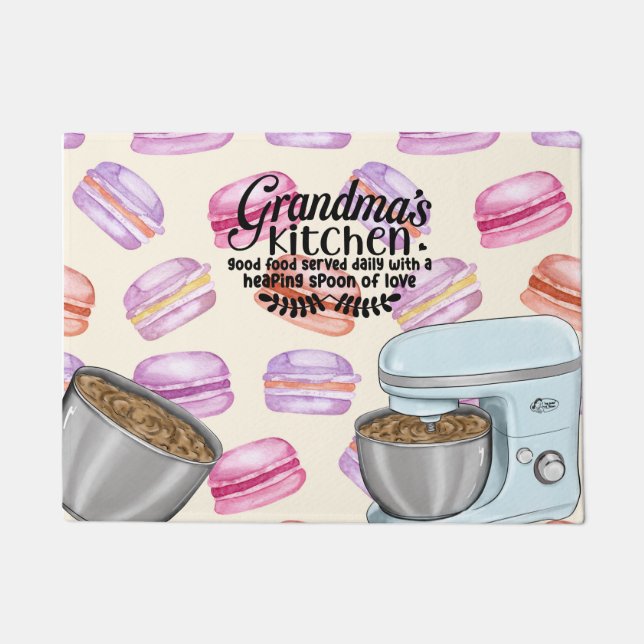 Tapete Boa Comida da vovó servida diariamente com um "Ele (Frente)