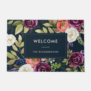 Tapete Boa vinda floral de Boho da aguarela escura