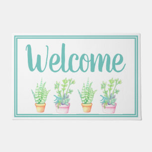 Tapete Boa vinda Potted na moda dos Succulents