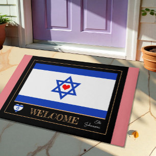 Tapete Boas-vindas à Casa da Bandeira de Israel e aos esp