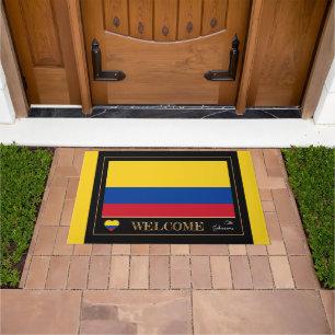 Tapete Boas-vindas à Colombia & Colombiana Flag house /