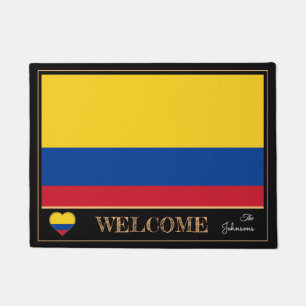 Tapete Boas-vindas à Colombia & Colombiana Flag house / e