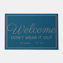 Tapete Boas-vindas à família | Estilo de Cinza Azul Moder