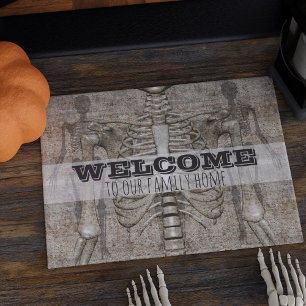 Tapete Boas-vindas a Skeleton assustador Doormat de Hallo