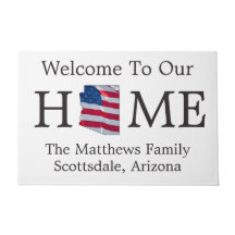 Boas-vindas ao Home USA Flag Map Doormat