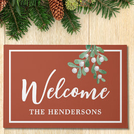 Tapete Boas-vindas ao Mistletoy Rust Natal Do