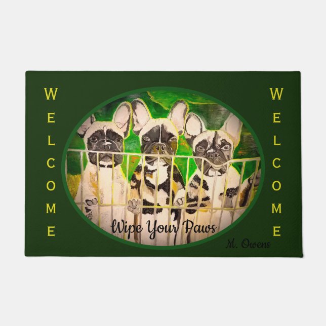 Tapete Boas-vindas aos Bulls Franceses (Frente)