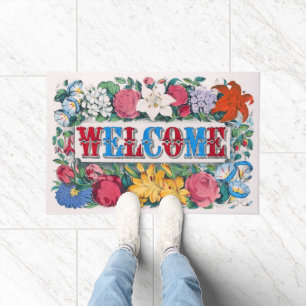 Tapete Boas-vindas com Rosas Lily Flower Garden