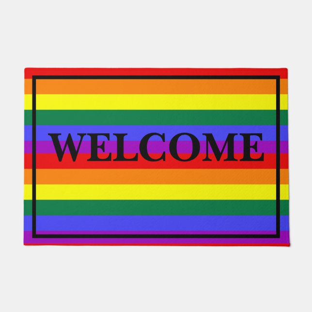 Tapete Boas-vindas Cores LGBT Bord Doormat (Frente)