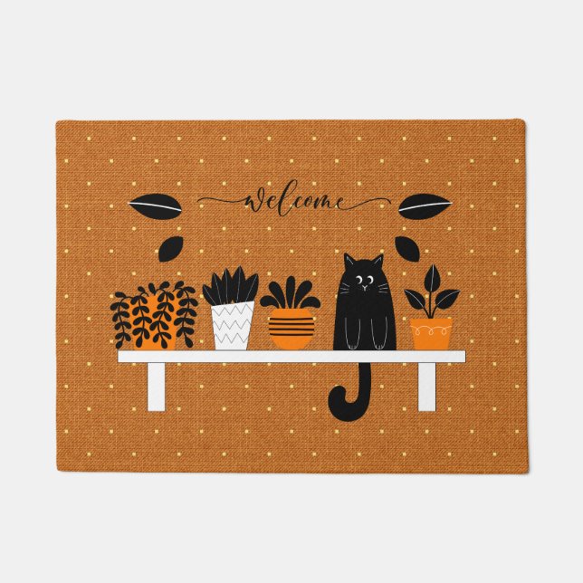 Tapete Boas-vindas Engraçadas estante escondendo comida n (Frente)