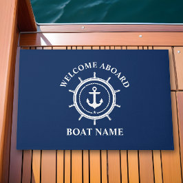 Tapete Boas-vindas Náuticas a Bordo Nome do Barco Âncora
