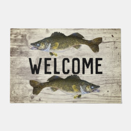 Tapete Boas-vindas pescando lagoas Walleye Fish Lago Algo