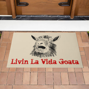 Tapete Bode Gritando Slogan Divertido Vivendo La Vida Cab