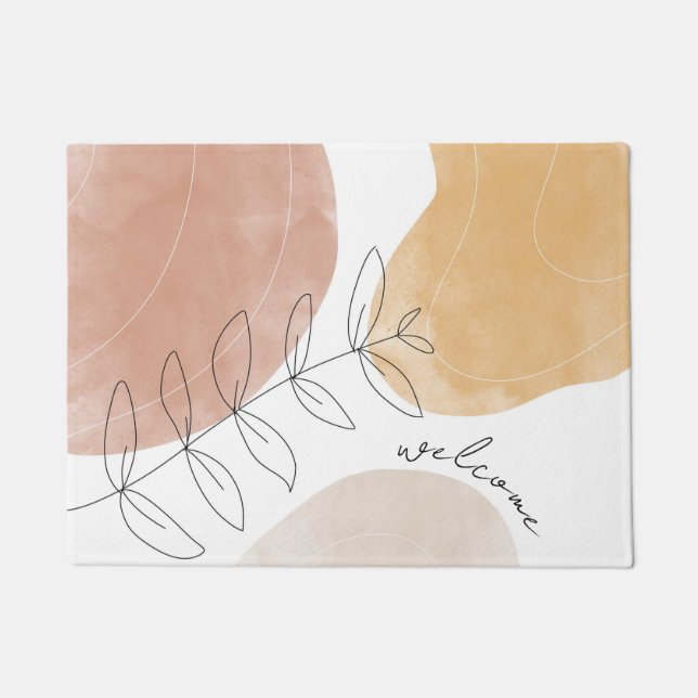 Tapete Boho Abstrato Modern Art Door Mat (Frente)