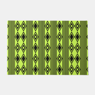Tapete Boho Diamantes Strips Black Chartreuse