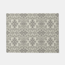 Tapete Boho Floral Damask Line Art, Black on Beige