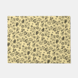 Tapete Boho Summer Floral Mel Padrão de Abelhas Amarelo