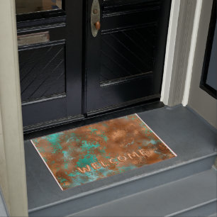Tapete Boho Teal Copper Grunge Boho Bem-vindo