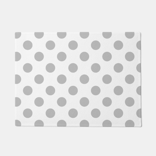 Tapete bolinhas de cinza em branco (Frente)